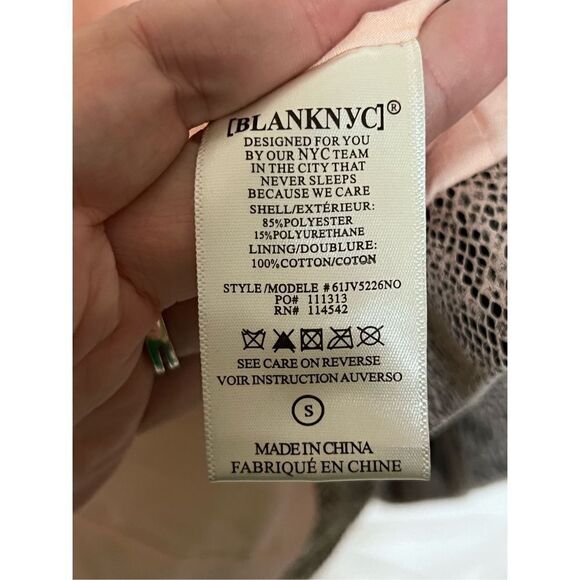 Blank NYC snake print double breasted jacket python pale pink sz small - Picture 6 of 7